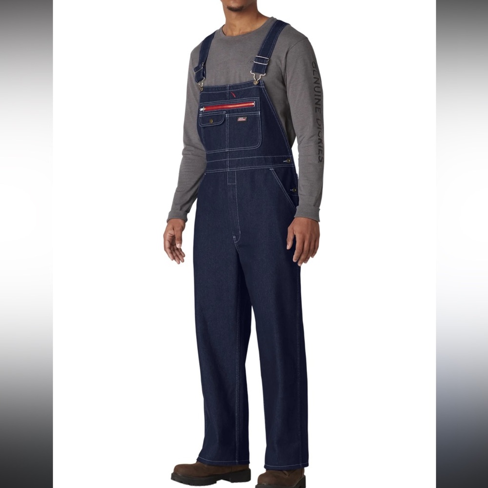 Men’s Dickies Relaxed Fit Ultra Tough Bib Denim Overalls Size M